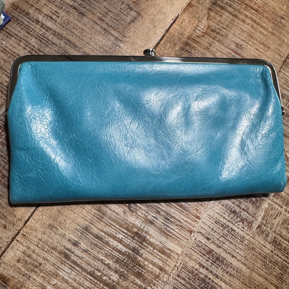 Hobo Turquoise Leather Wallet NWT